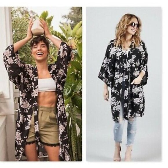Floral Kimono Robe - Picture 1 of 4
